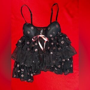 Victoria Secret ‘Sexy Little Things’ Black Lace Babydoll Lingerie